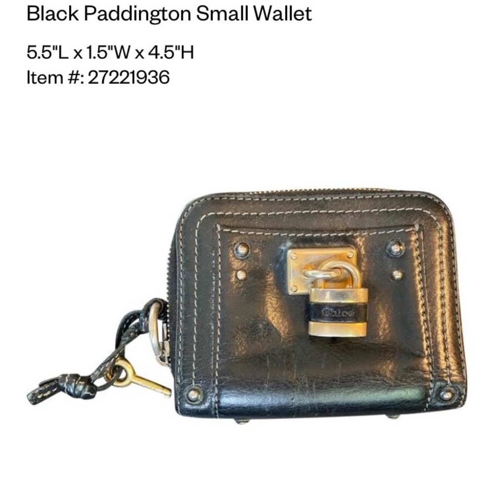 Chloe Paddington Black Leather Wallet
